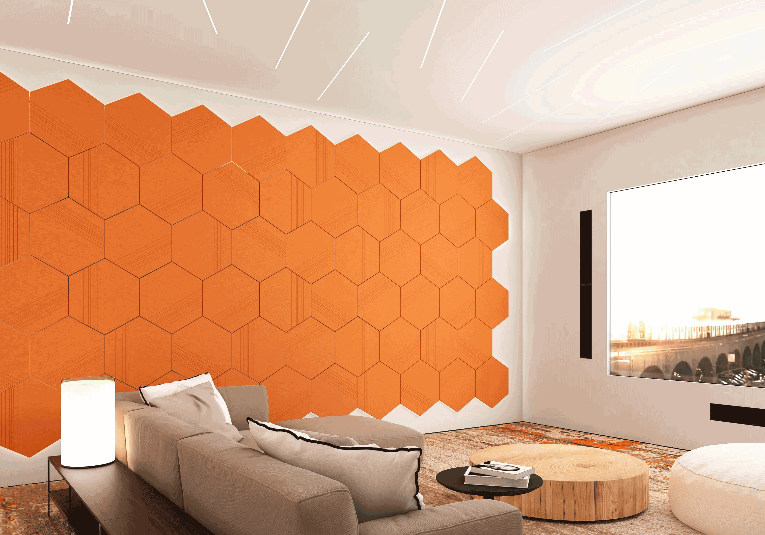 Coligo Hexagon Trak Orange Home Cinema Light Wall 20210122_small